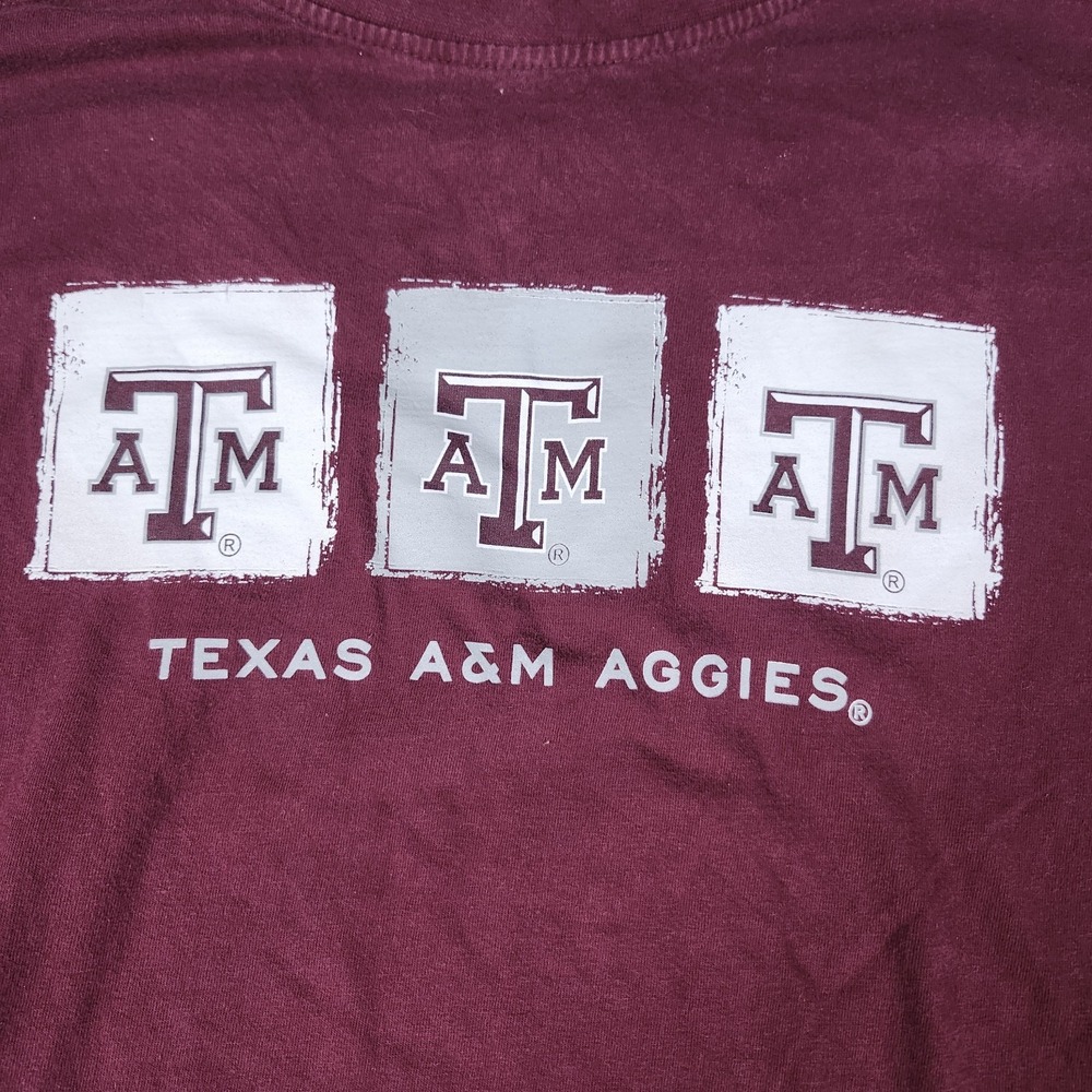 Texas A & M University ATM Aggies Short sleeve t shirt men's large 27L X 21W - Picture 2 of 7